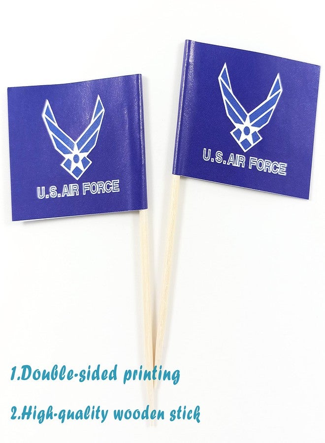QQSD Air Force Wings Toothpick Flag Small Mini Cupcake Topper Flags, 100 pcs - Image 5